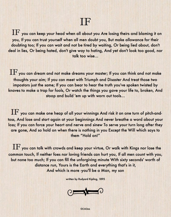 If by rudyard kipling essay