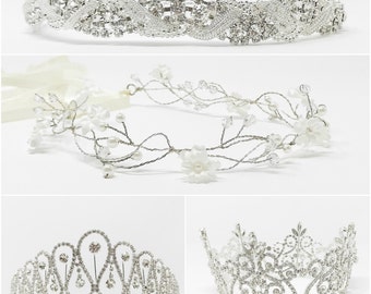 Tiara - Birthday Tiara - Bachelorette Tiara - Flower Girl Tiara - Crown