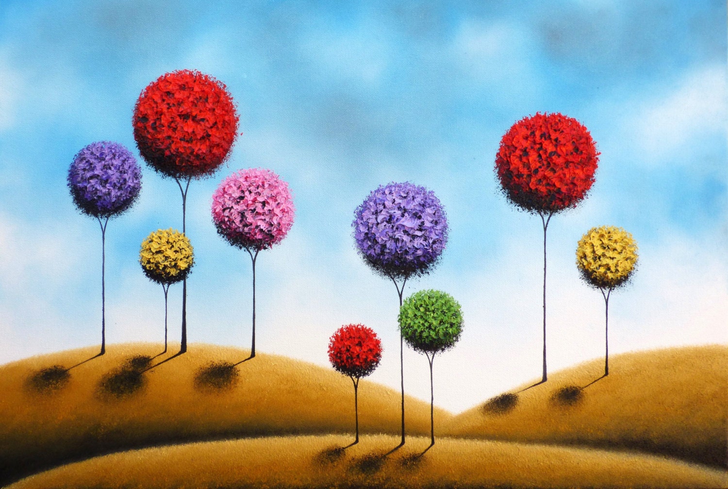 Large Wall Art Print Colorful Tree Landscape Giclee Print