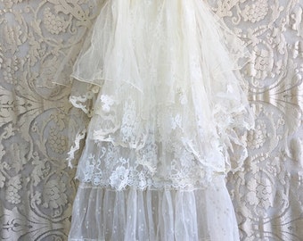 Ivory & white organdy tulle lace boho wedding dress by mermaid miss k