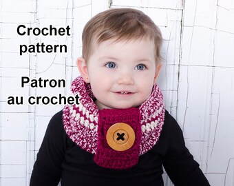 Pattern only! Baby cowl crochet pattern by Akroche Tatuk (english and french).