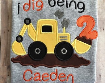 Construction Birthday Shirt - Construction Birthday Party - Digger Birthday Shirt - Boys Construction Truck Birthday Shirt - Boys Birthday