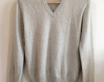 Pierre Cardin Vintage Soft Grey Cashmere Sweater Size Small