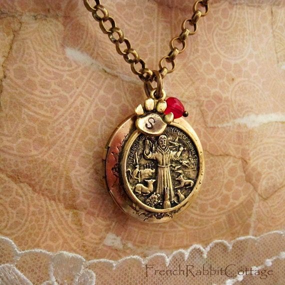 St Francis of Assisi NECKLACE LOCKET Saint Francis Jewelry