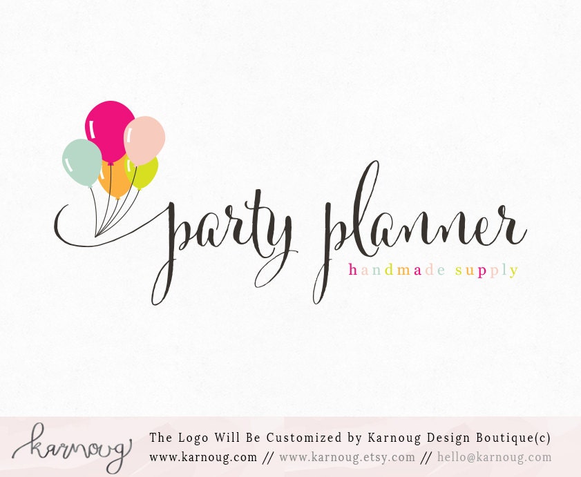 Balloon Logo Party Logo Balloons Logo Boutique Logo Premade