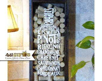 Wine Typography, Wine Cork Holder, Wine Lovers Gift, Gift for Wine Drinkers, Mother's Day Gift, Girlfriend Gift, Wife Gift, Gift for Mom