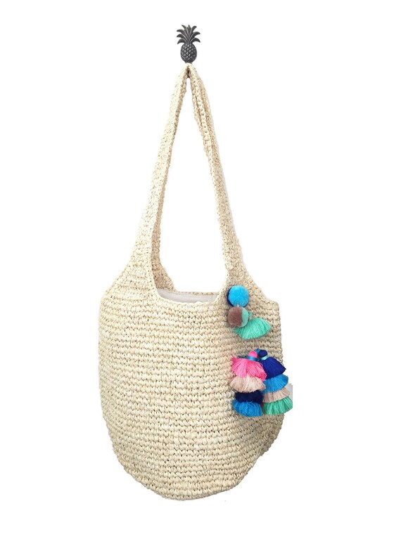 Straw Hobo Raffia Hobo Bag Straw Shoulder Bag by on Etsy