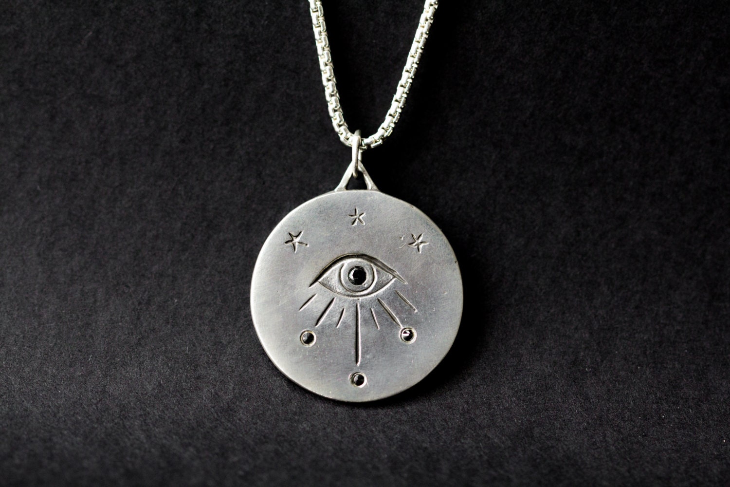 All Seeing Eye Medallion in sterling silver with inverted