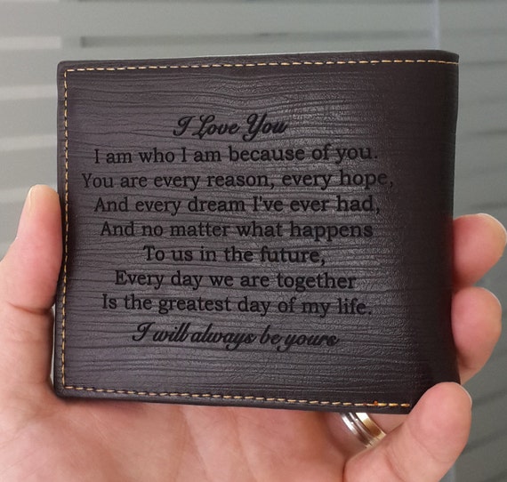 personalized mens wallet custom engraved leather by SFdizayn