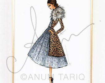 Fashion Illustration Print, J. Mendel