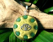 Aventurine Orgone Pendant - Lotus - Heart Chakra - Handmade Healing Jewellery and Spiritual Gift - Large