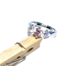 Silver ring cubic zirconia Gr. 60, sterling silver ring cubic zirconia US size 9.1 UK size S