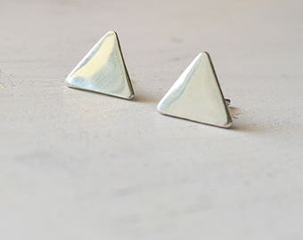 Sterling silver earrings,triangle earrings,silver earrings,silver stud earrings,simple earrings,sterling silver,dainty earrings,silver studs