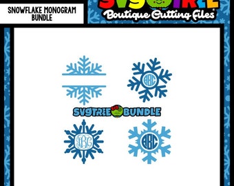 Snowflake Monogram SVG Snowflake SVG Snowflake Monogram Commercial Free Cricut Files Silhouette Files Digital Cut Files svg cuts