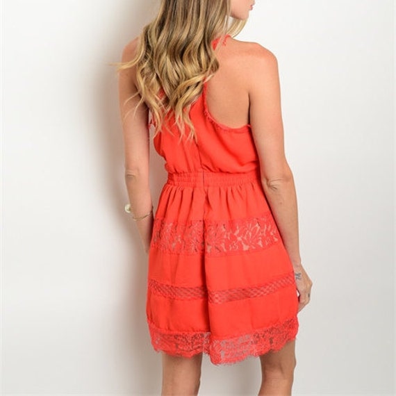 red lace summer dress