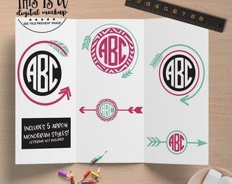 Tribal svg, Arrow Monogram svg, Tribal Arrow svg, Wedding Arrow Monogram, Tribal Cut File, eps, dxf, png Cut Files for Silhouette for Cricut