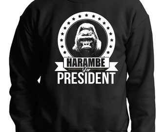 Harambe Sweater Funny Political Harambe For President Sweatshirt