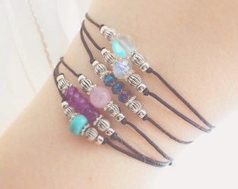 Gemstone Bracelet - Best Friend Gift - Bohemian Jewelry - Beaded Bracelet - Boho Jewelry - Chakra Bracelet - Crystal Bracelet