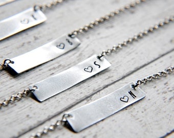 Custom Necklace - Bridesmaid Gift - Personalized Necklace - Initial Necklace - Initial Bar Necklace - Name Necklace - Best Friend Gift