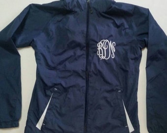 Monogram Rain Jacket - Monogrammed Jacket - Rain Coat - Personalized Jacket - Hooded Jacket - Girls Rain Jacket - Monogram Gift - Embroidery