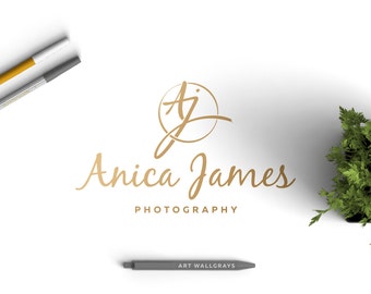 Initial Ligature logo, Calligraphy logo, hand drawn logo