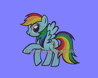 My Little Pony Rainbow Dash Machine Embroidery Design - 6 Sizes - INSTANT DOWNLOAD