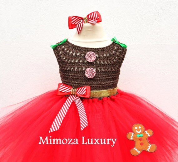 Christmas dress outfit, Gingerbread dress, Gingerbread Christmas princess tutu costume, gingerbread birthday tutu dress, gingerbread outfit