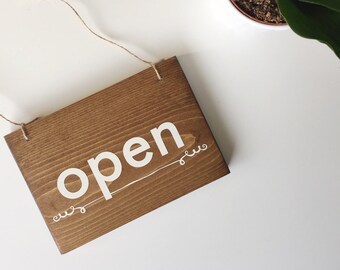 Reversible Open & Closed Sign, Do Not Disturb, Open and Closed Sign, Yoga Studio Decor, Studio Open Sign, Small Open Sign, In Session Sign