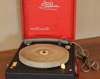 Symphonic Portable Record Player in Red & Black