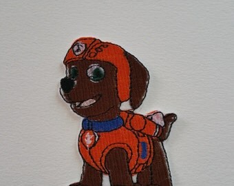 Zuma Paw Patrol iron on or sew on patch Zuma dog applique Zuma dog patch Paw Patrol applique Paw Patrol patch Kids patch Cartoon patch