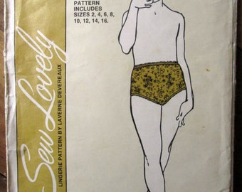 Panties Girls Brief panty underpants vintage 60s 70s sewing pattern Mad Men childs size 2 4 6 8 10 12 14 16 Sew Lovely C 100 C100 Devereaux
