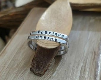 Personalized Rings Name Rings Dainty Name Rings Delicate Name Rings Sterling Silver Mothers Name Ring Stacking Name Rings Stackable Rings
