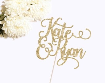 Custom Wedding Cake Topper - Custom Name Cake Topper - Custom Engagement Topper - Wedding Decor - Engagement Party Decor