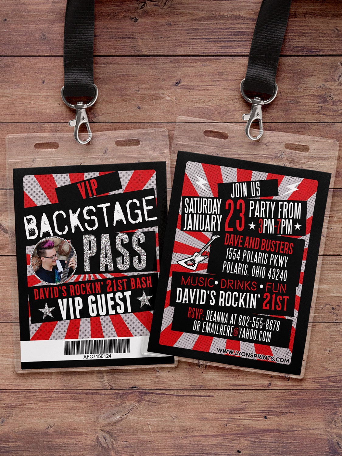 VIP PASS, backstage pass, concert ticket, birthday invitation, 40th ...