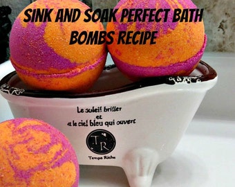 Bath Bomb Recipe - DIY Bath Bombs - Rock Hard Bath Bomb Recipe - Foaming Bath Bomb Recipe - Floating Bath Bomb Recipe - Sink and Soak