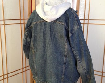 Vintage Jean Jacket Men's BIG Authentic Levi Strauss Denim Jacket BIG! 2XL Blue Jean Jacket Men's Real Big Distress Jean Jacket