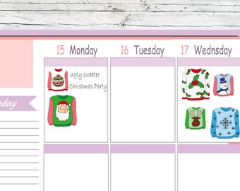 Choice Itty Bitty Or ECLP Ugly Christmas Sweater To Use With Erin Condren Planner