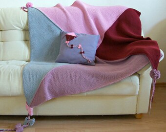 Hand knitted baby blanket kite kids blanket toddler bed throw blanket fun nursery bedding montessori kids bedroom decor unique baby gift