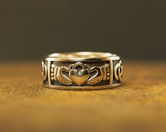 Sterling Silver Claddagh Ring, Claddagh Wedding Ring, Irish Wedding Ring, Ireland Ring, Promise Ring, Engagement Ring, Friendship Ring