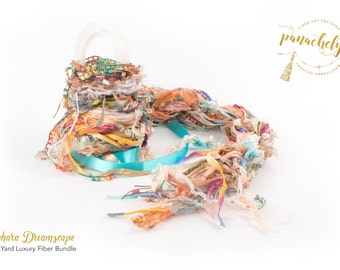 Sahara Dreamscape Fiber Art Yarn. 32 Yard Novelty Yarn, Ribbon and Art Fiber Bundle.