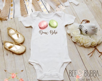 Macaron Onesie®, Doux Bebe - Sweet Baby Onesie, Food Onesie, Cute Baby Clothes, Baby Girl Bodysuit, Girls Baby Shower Gift, French Baby