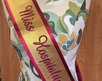 Personalized Sash Pageant Sash Event Sash Monogrammed Custom Sashes