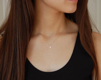 Dainty Gold Necklace 14K Gold Necklace Solid Gold Necklace Small Gold Layering Necklace Minimalist Gold Necklace