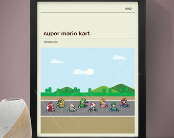 Super Mario Kart Gaming Print, Gaming Print, Games, Super Mario Kart Poster