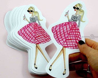 Fashion illustration vinyl sticker "Paris" by Josefina Fernandez, die cut fashion sketch vinyl sticker
