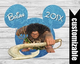 Moana Iron On T-shirt Transfer Vacation Disney shirt - Digital iron on - Family Vacation couple matching custom shirts Hei Hei Maui Pua