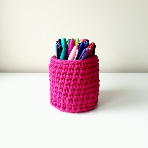 Crochet hanging basket desk tidy pegboard organiser hot