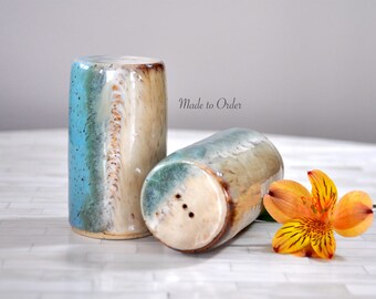 Salt and Pepper Shakers, Pottery Salt and Pepper Shakers, Pottery, Pottery Handmade, Wheel Thrown Shakers, Shakers, Salt Holder, Pepper, Set