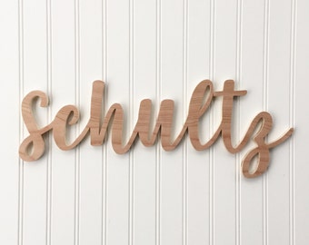 30" Personalized Cursive Word Wood Cutout, Cursive Last Name Wood Sign, Gallery Wall Hanging, Nursery Wall Art, Baby Shower Gift