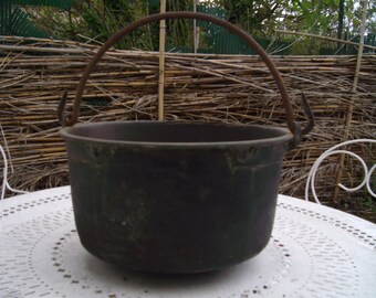 Copper Cauldron Copper. Cookware copper pan for marmalade vintage cauldron,Farmhouse Antiques.Copper apple butter kettle